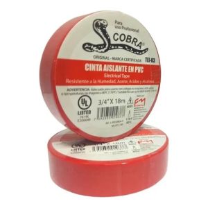 Teipe eléctrico 3/4" x 18 m rojo Cobra