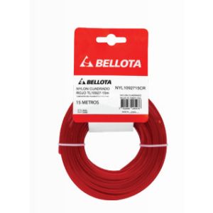 Nylon para desmalezadora cuadrado 2.7mm x 15 m TL10927 rojo Bellota