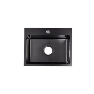 Fregadero sobretope de 1 ponchera 50.8 cm x 40.64 cm x 20.32 cm Negro Fermetal