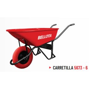 Carretilla antipinchazo metalica 95 Litros roja Bellota