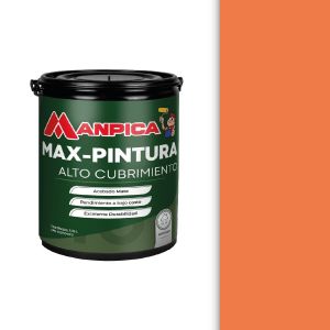 Pintura caucho max-pintura 1 galón mandarina Manpica