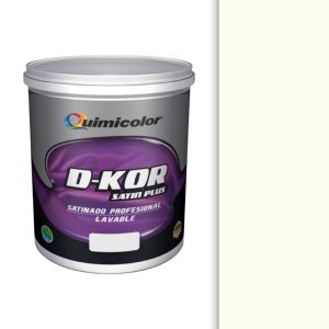Pintura caucho satinado d-kor clase B 1 galón blanco perla Quimicolor