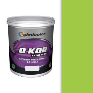 Pintura caucho satinado d-kor clase B 1 galón verde manzana Quimicolor