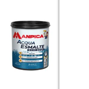 Pintura esmalte acqua 1/4 galón blanco Manpica