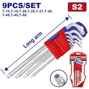 Juego de llaves torx 9 piezas Emtop